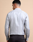 Clean Grey Formal Stripe Shirt
