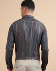 Mozart Navy Formal Stripe Shirt