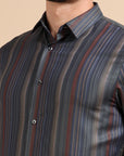 Mozart Navy Formal Stripe Shirt
