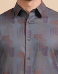Grey Jacquard Festive Shirt