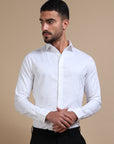 White Self Jacquard Premium Shirt