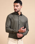 Olive Jacquard Evening Shirt