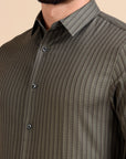 Olive Jacquard Evening Shirt