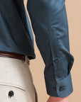 Sapphire Blue Solid Stretch Shirt EOSS