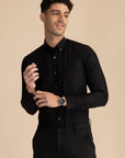 Luxe Black Solid Shirt EOSS
