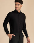 Luxe Black Solid Shirt EOSS
