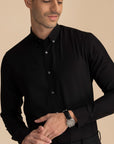 Luxe Black Solid Shirt EOSS
