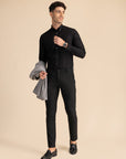 Luxe Black Solid Shirt EOSS
