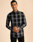 Black Damask Check Shirt