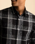 Black Damask Check Shirt