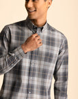 Grey Button-Down Check Shirt EOSS