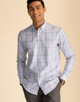 Light Grey Button-Down Check Shirt EOSS
