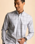 Light Grey Button-Down Check Shirt EOSS