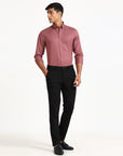 Light Maroon Poplin Solid Shirt