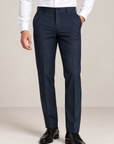 Navy woven 4 way stretch trouser