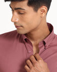 Light Maroon Poplin Solid Shirt