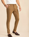 Brown Zipper Pants - 4 way Jet-Setter