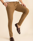Brown Zipper Pants - 4 way Jet-Setter