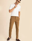 Brown Zipper Pants - 4 way Jet-Setter