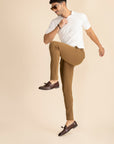 Brown Zipper Pants - 4 way Jet-Setter