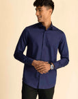 Midnight Blue Sateen Shirt