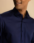 Midnight Blue Sateen Shirt
