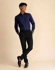 Midnight Blue Sateen Shirt
