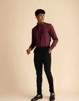 Maroon Melange Shirt