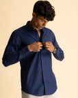 Navy Sateen Shirt