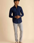 Navy Sateen Shirt