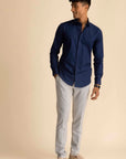 Navy Sateen Shirt
