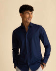Navy Sateen Shirt