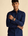 Navy Sateen Shirt