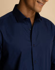 Navy Sateen Shirt