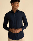 Deep Navy Sateen Shirt