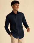 Deep Navy Sateen Shirt