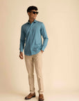 Turquoise Sateen Shirt