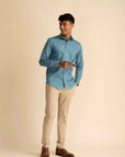 Turquoise Sateen Shirt