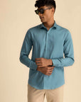Turquoise Sateen Shirt