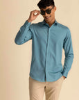 Turquoise Sateen Shirt