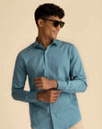 Turquoise Sateen Shirt