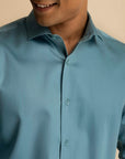 Turquoise Sateen Shirt