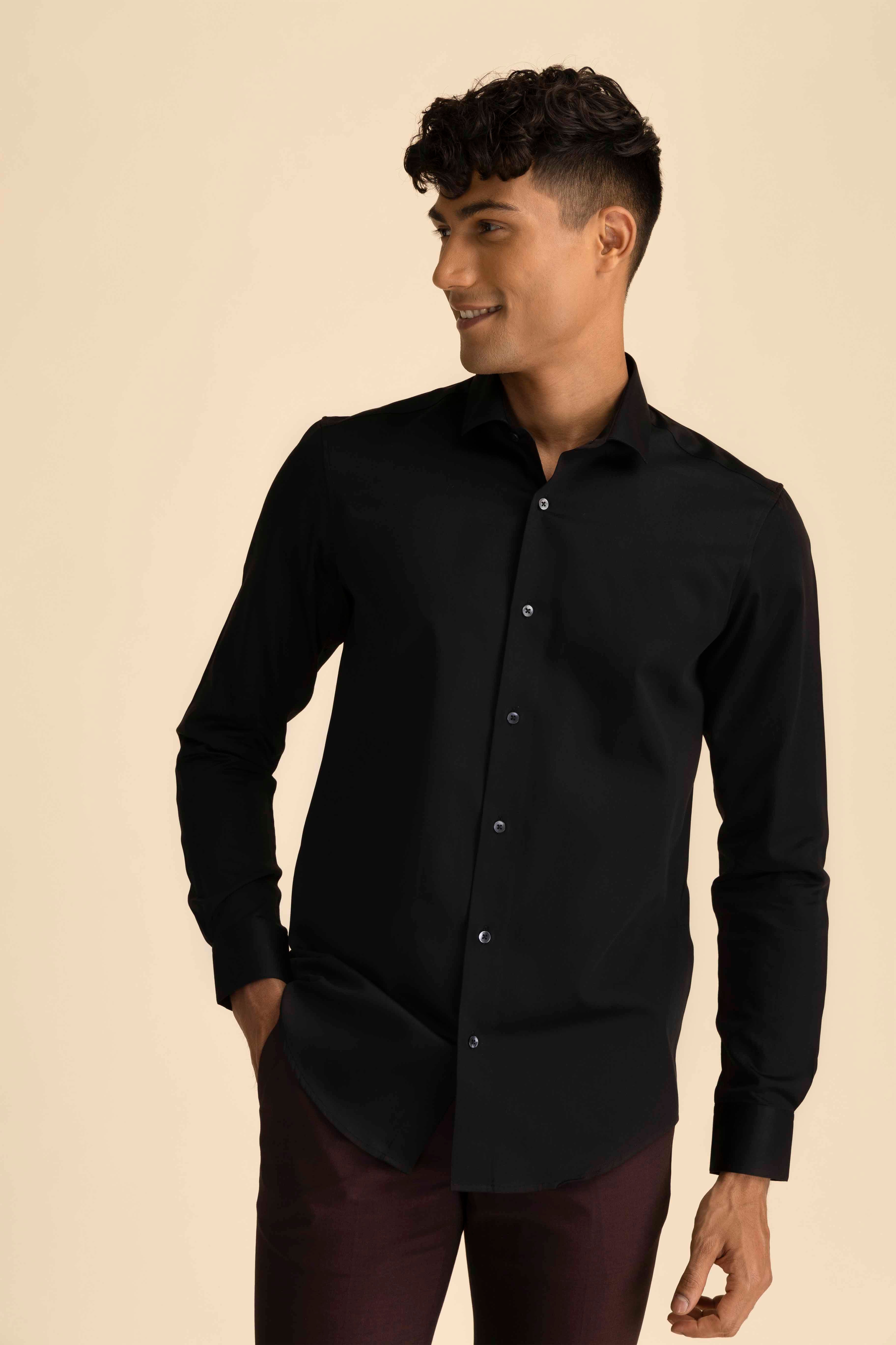 Black Sateen Shirt