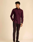 Wine Sateen Shirt