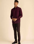 Wine Sateen Shirt