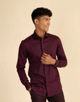 Wine Sateen Shirt