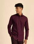 Wine Sateen Shirt