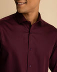 Wine Sateen Shirt