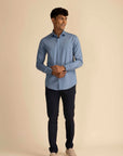 Steel Blue Sateen Shirt