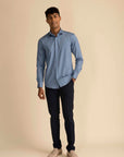 Steel Blue Sateen Shirt